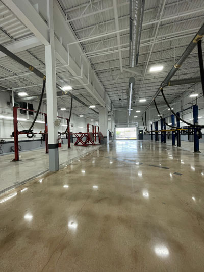 dealership polished concrete floors